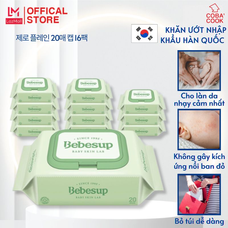 Combo 16 gói nhỏ khăn ướt Zero Không mùi Hàn Quốc-Zero 20