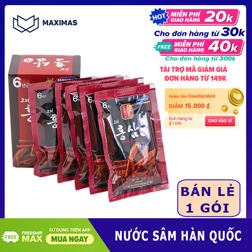 Nước sâm Pocheon Hàn Quốc 1 gói dùng thử - Hồng Sâm Maximas
