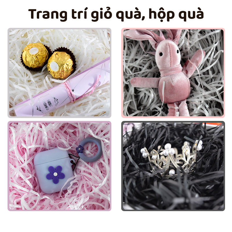 100gr Giấy Rơm Trang Trí Giỏ Quà, Hộp Quà