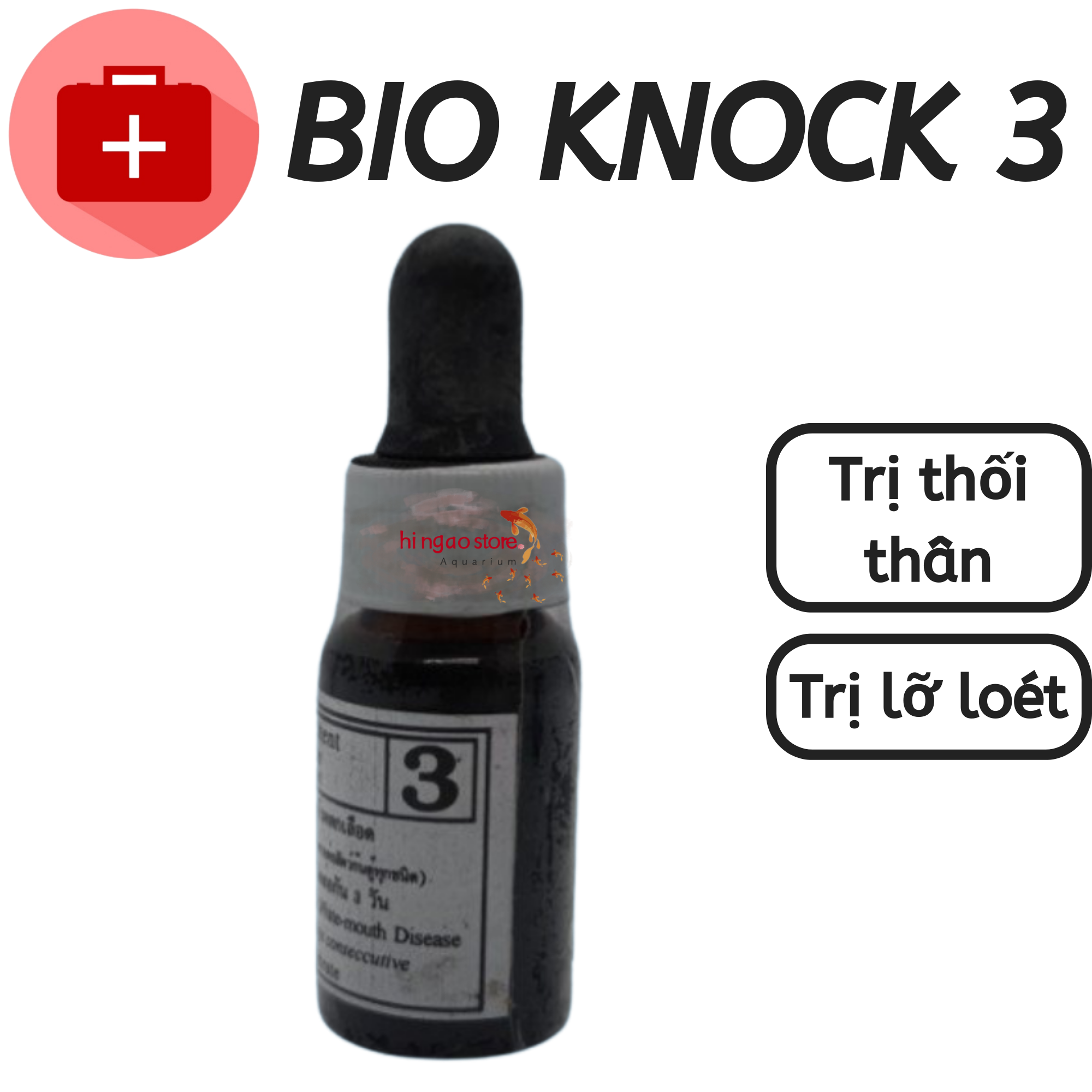 Bio knock 3: recieved, tailed shaft (1 drop of 10L water)-product for healthy fish | Hingaostore.