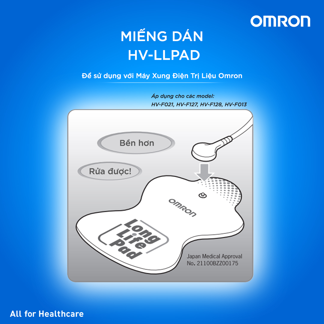Miếng Dán Điện Cực Máy Massage OMRON HV-LLPAD-C1 - Dành cho máy xung điện trị liệu HV-F021 và HV-F013
