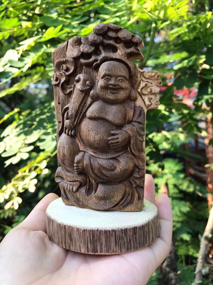 Maitreya Buddha statue feng shui agarwood wood speed Natural Bridge peace, lucky, health and Fortune Fortune decoration office desk, taplo cars, car