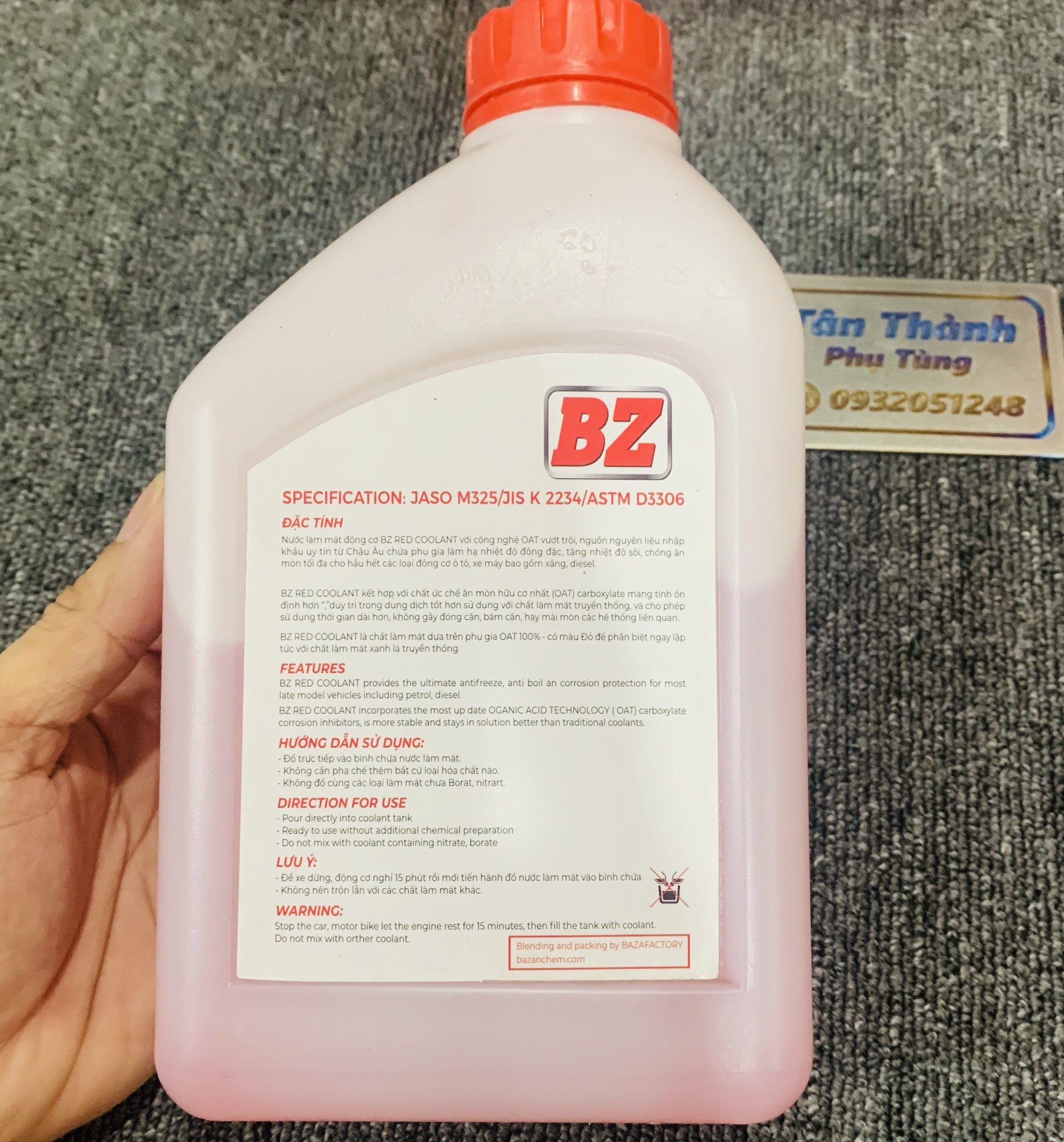 Nước làm mát động cơ BZ 1L ( 1chai)