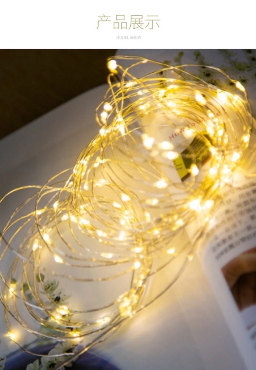 (Pin AA, ko kèm pin) Dây đèn led đom đóm Fairy light trang trí decor 2 chế độ nháy và không nháy
