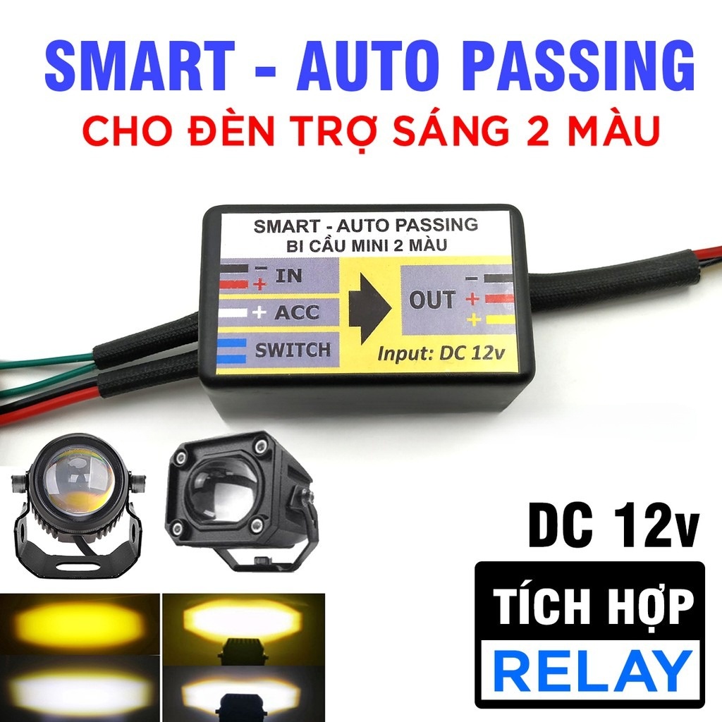 Mạch Passing Tự Động Cho Đèn Trợ Sáng Mini Bi Cầu Xe Máy – Auto Passing Nháy Đá Pha Cảnh Báo An Toàn