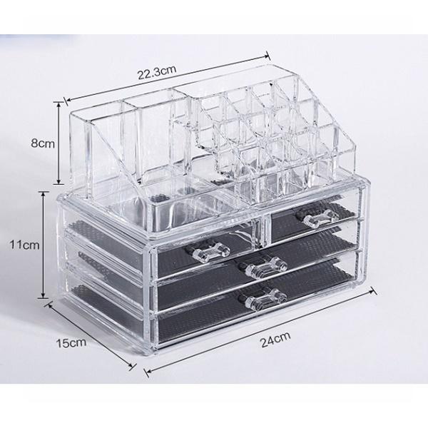 Kệ đựng mỹ phẩm mica 4 tầng cao cấp