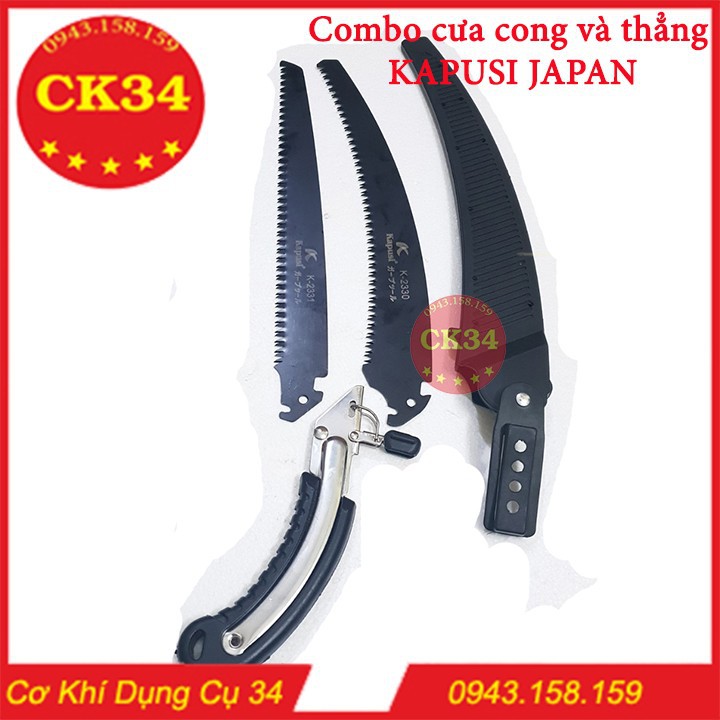 Cưa cầm tay,combo Cưa Cong Tặng Lưỡi Thẳng KAPUSI JAPAN 2 in 1