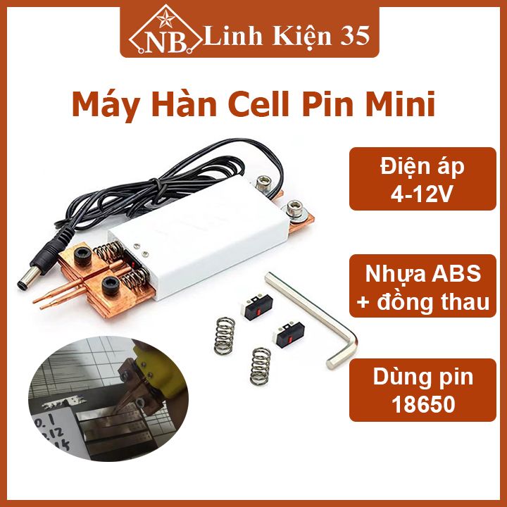 Máy hàn Cell pin mini dùng pin 18650 tích hợp bút hàn điểm