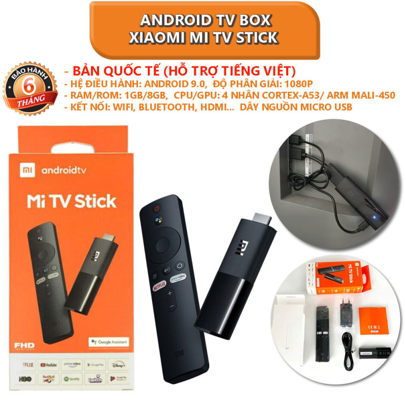 Bảng giá [Bản quốc tế] Android TV Box Xiaomi Mi TV Stick tìm kiếm bằng giọng nói, hỗ trợ tiếng việt - Bảo hành 6 tháng
