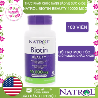 Thực phẩm chức năng bảo vệ sức khỏe Natrol Biotin Beauty 10000 mcg thumbnail