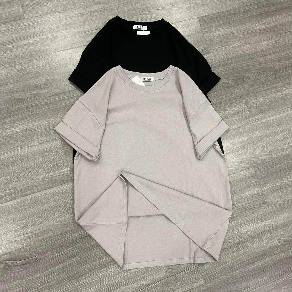 [ Ảnh Thật ] Áo phông trơn cotton khô 3158, phom rộng, tay lỡ Basic