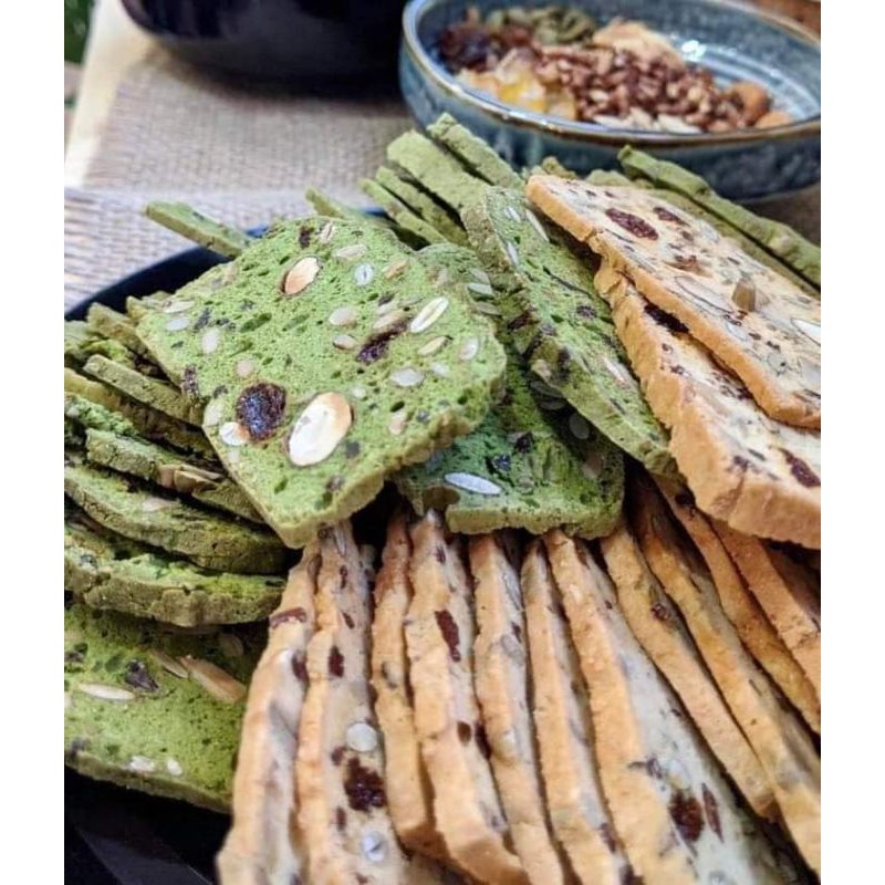 [HCM]Bánh biscotti hạt dinh dưỡng siêu ngon giòn tan (Bịch giấy 250gr)