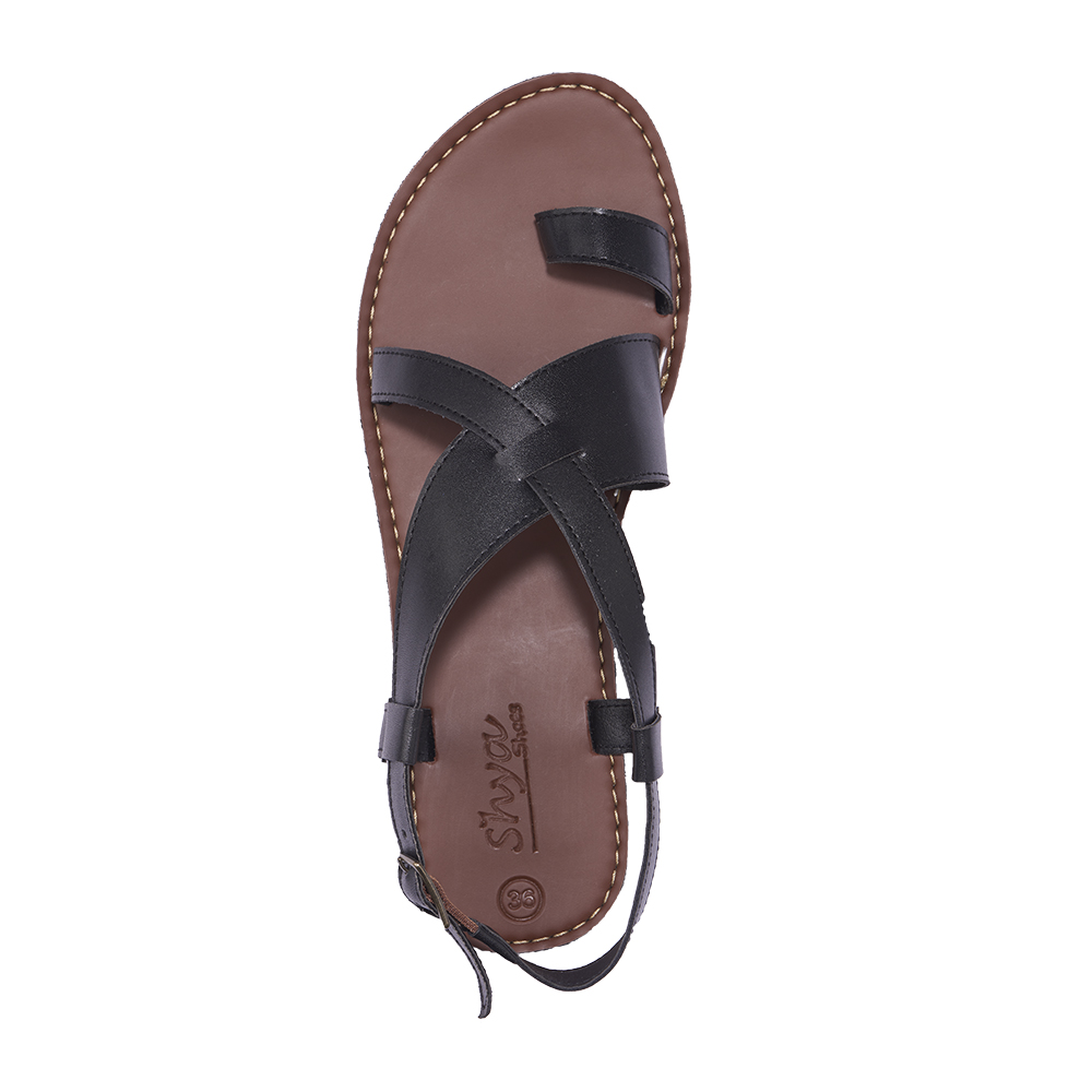 Sandal Bệt Nữ đẹp quai ngang da mềm 1 quai khóa gài VNXK học sinh, sinh viên, công sở S001