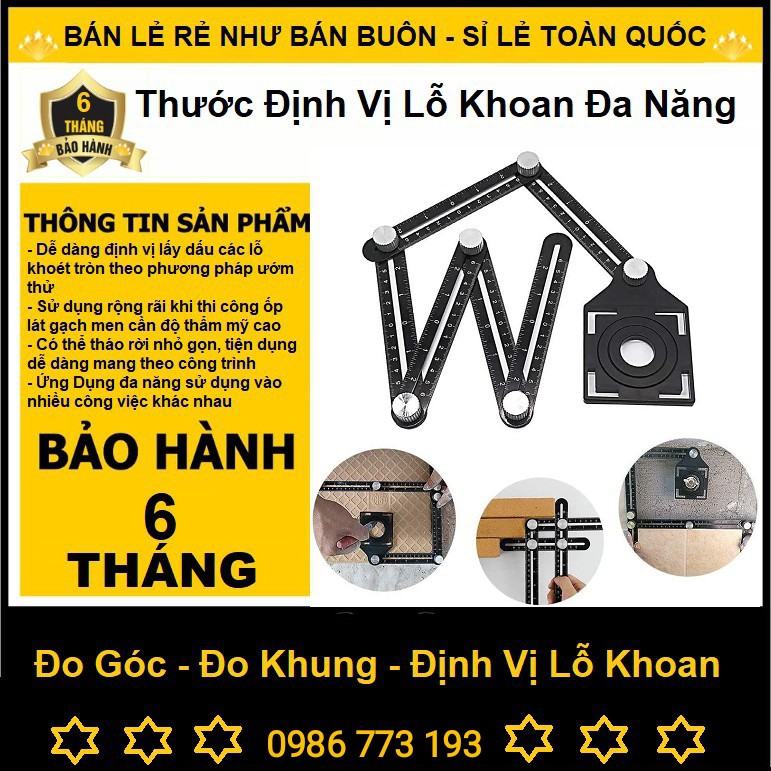 Thước Đo 6 Góc Gấp Kiêm Định Vị Đa Năng