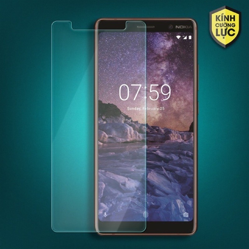 Miếng dán kính cường lực không full màn hình dành cho nokia 2/nokia 7plus