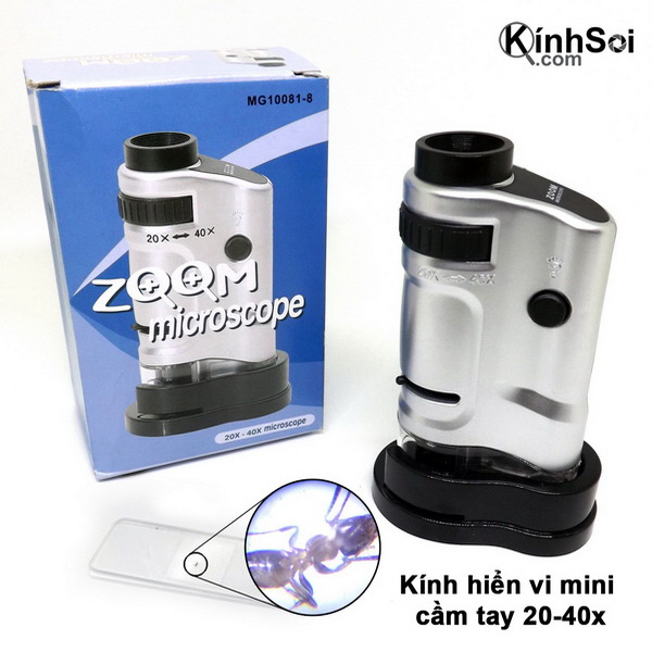 Kính hiển vi mini cầm tay 20x - 40x LED