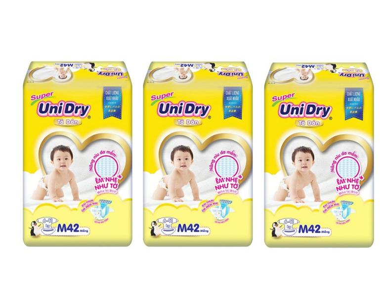 Combo 3 bịch tã dán siêu thấm unidry đủ size s48 - m42 - l38 - xl34 - mẫu mới