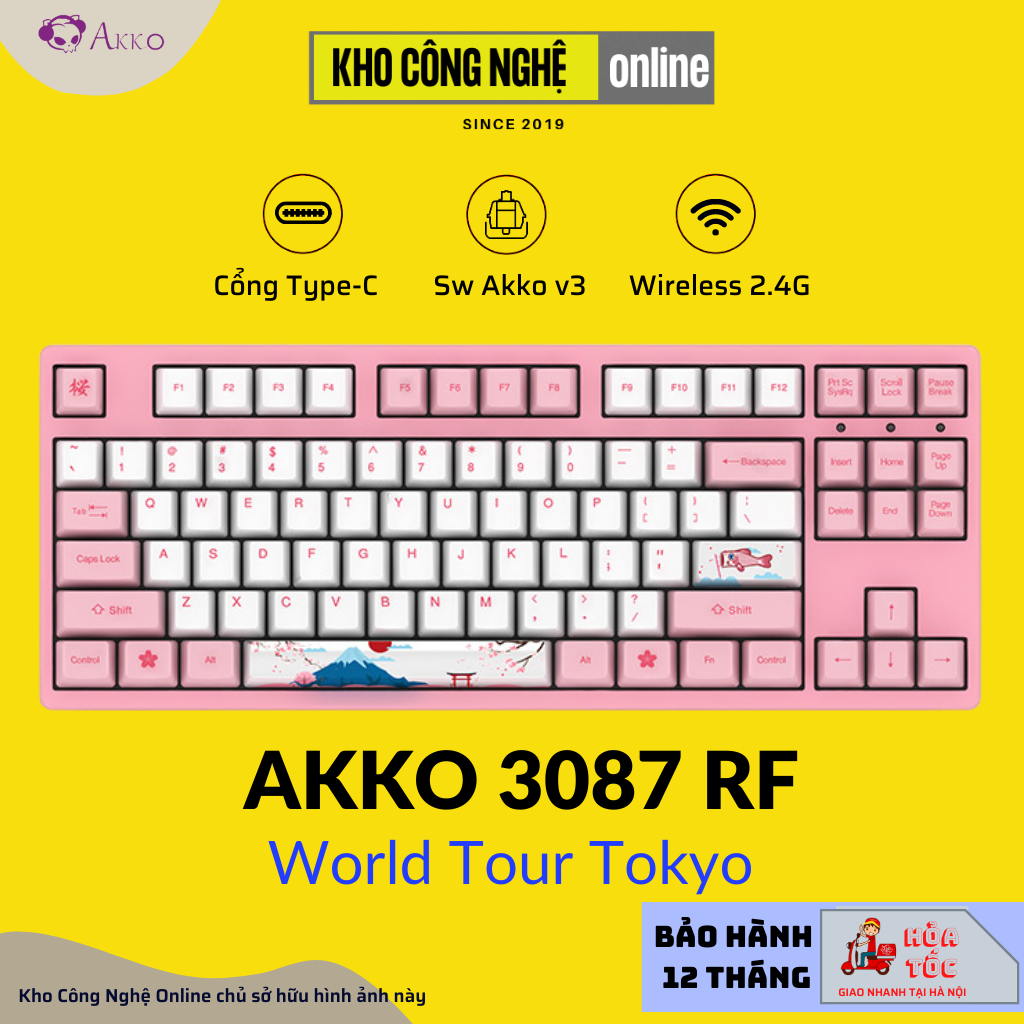 Bàn phím cơ AKKO 3087 RF World Tour Tokyo  - Hàng Chính Hãng