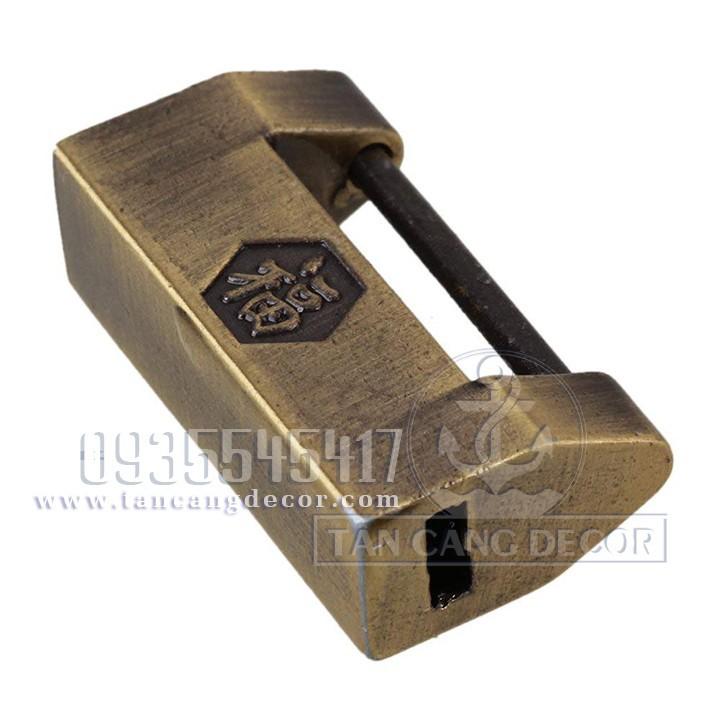 Ổ khóa 28 mạ đồng giả cổ - KT: 3.1cm