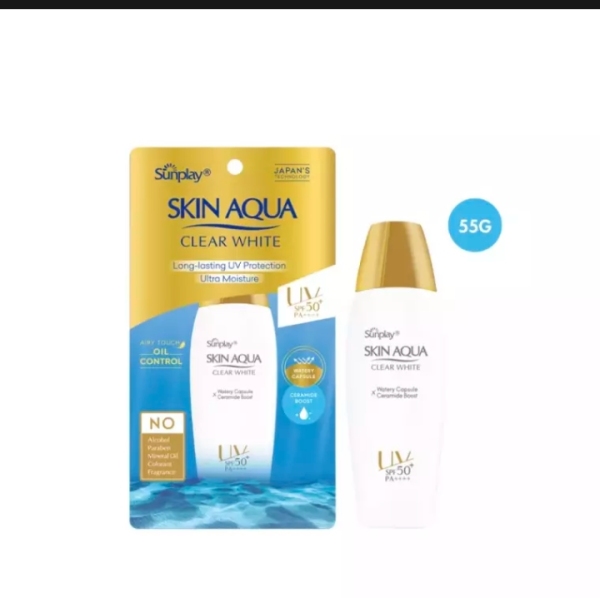 Sữa Chống Nắng Dưỡng Da Trắng Mịn Tối Ưu Sunplay Skin Aqua Clear White SPF50+ PA++++ (55g) giá rẻ