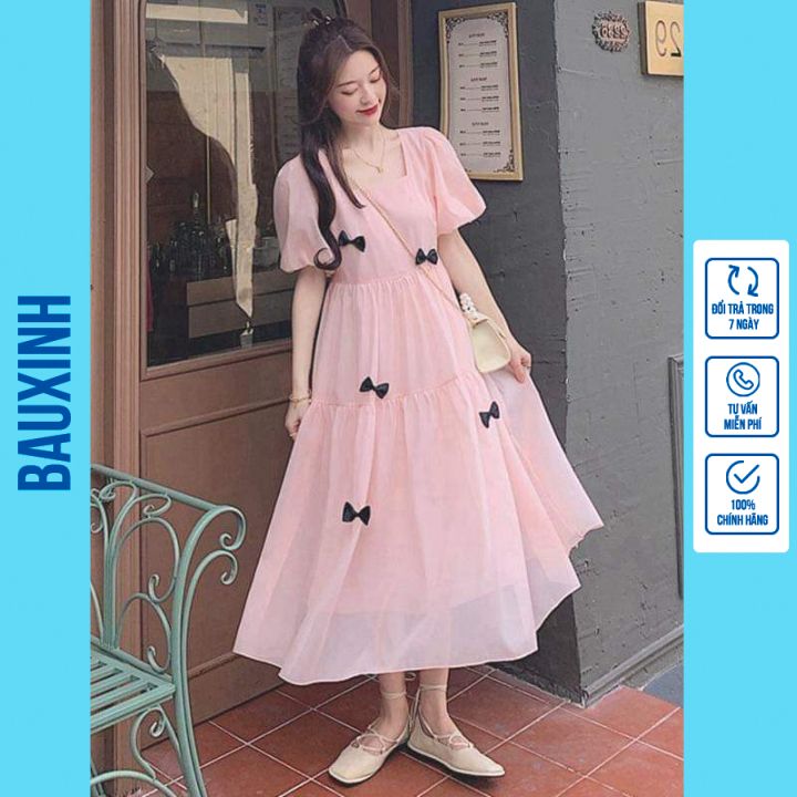 Váy Bầu Công Sở Thiết Kế- Đầm Bầu Cổ Sơ Mi Lụa Tằm Mềm Mát