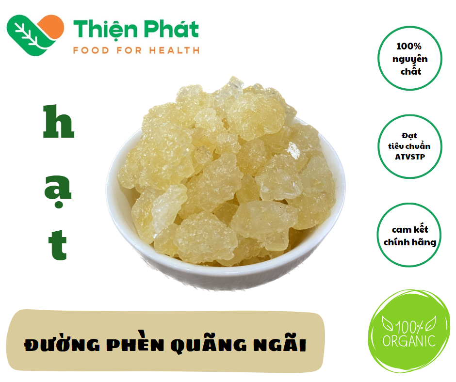 [HCM] Đường Phèn Hạt Không Tẩy Quảng Ngãi Cục Nhỏ 1Kg - Hạt nhỏ , đường sạch