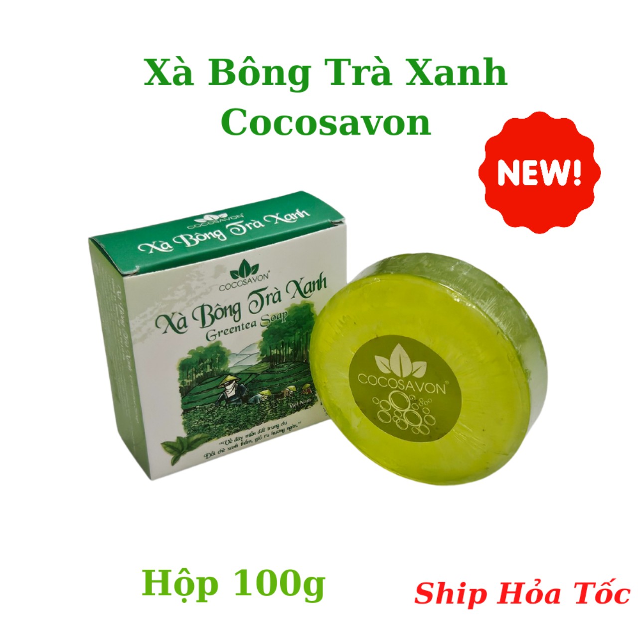 Xà bông trà xanh Cocosavon 100gr