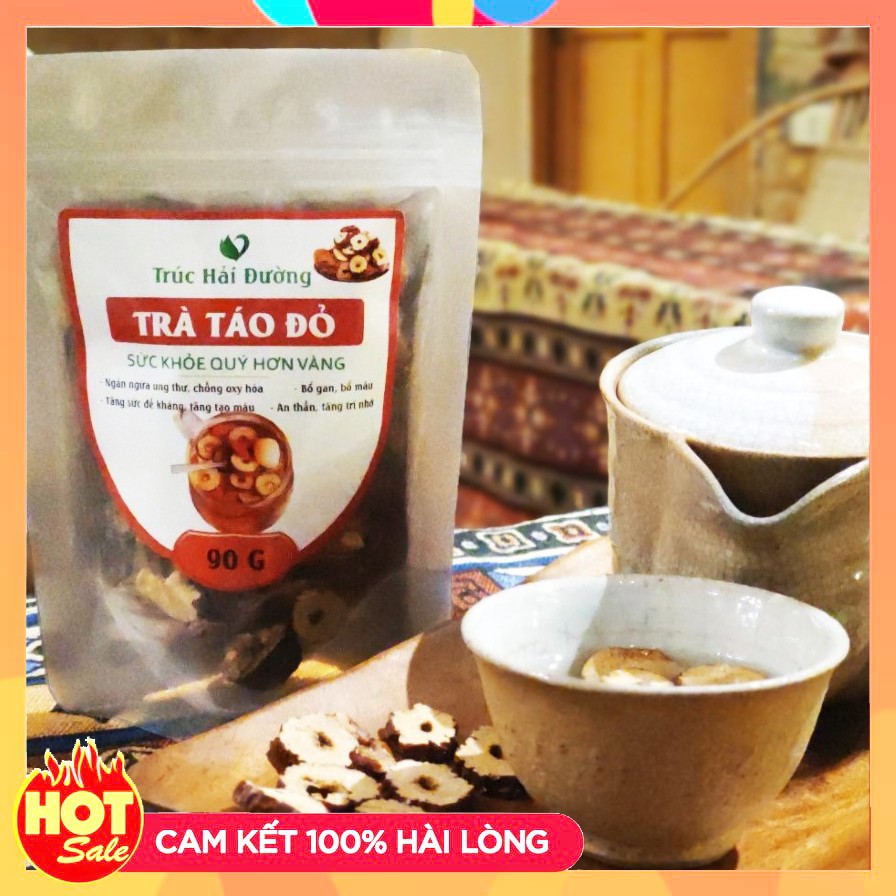 [CHÍNH HÃNG] Táo Đỏ Tân Cương Cắt Lát Tự Nhiên Hữu Cơ Được Sấy Khô Gói 90g