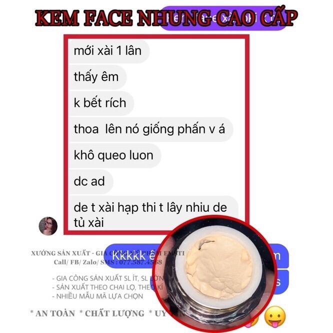 KEM FACE NHUNG PHẤN - Dưỡng trắng và makeup cho da mặt