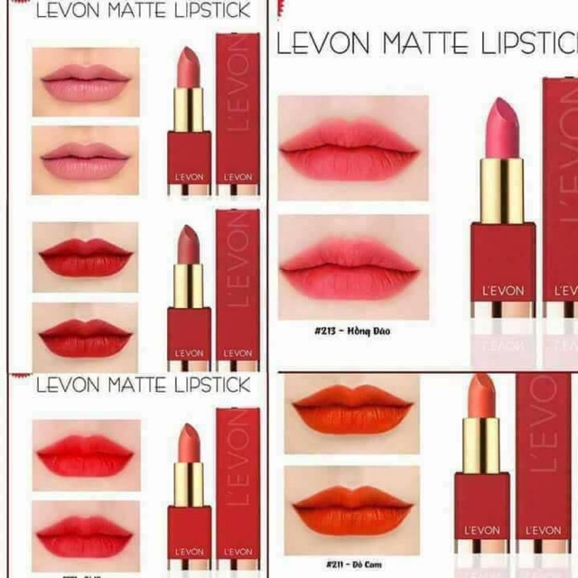 [HCM][SALE SON HƯ VỎ] SON THỎI LEVON MATTE LIPSTICK ĐỎ CAM