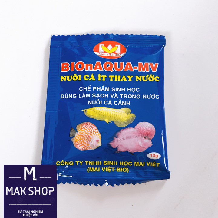 1 gói men vi sinh mai việt 10g, vi sinh cho hồ cá cảnh, hồ thủy sinh