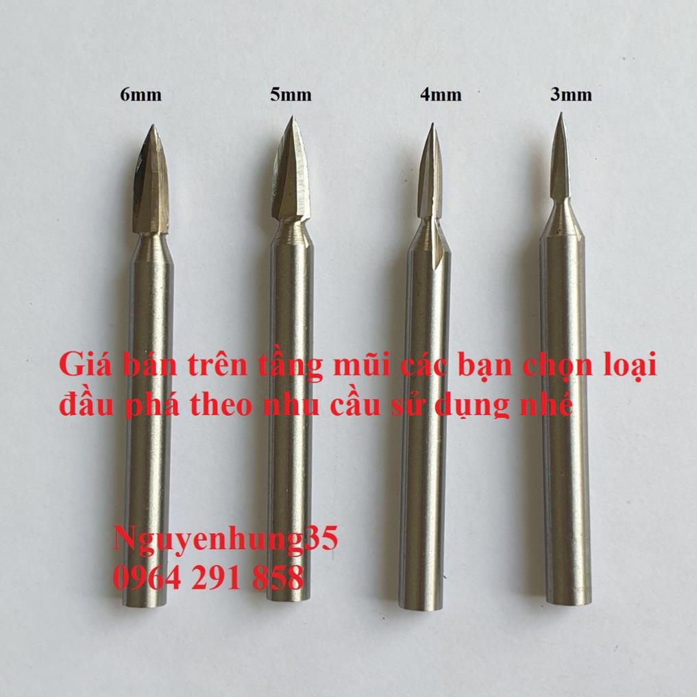 Mũi phá gỗ làm lũa bonsai cán 6mm đầu tự chọn - mũi sáo diều 3 cạnh