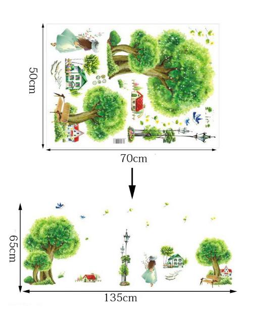 Decal trang trí Cây Tiên xanh