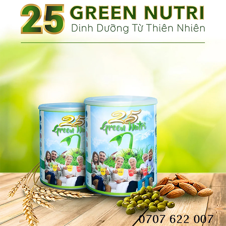 Bột ngũ cốc 25 Green Nutri Lon 750gCHÍNH HÃNG Tâm Bình Foods