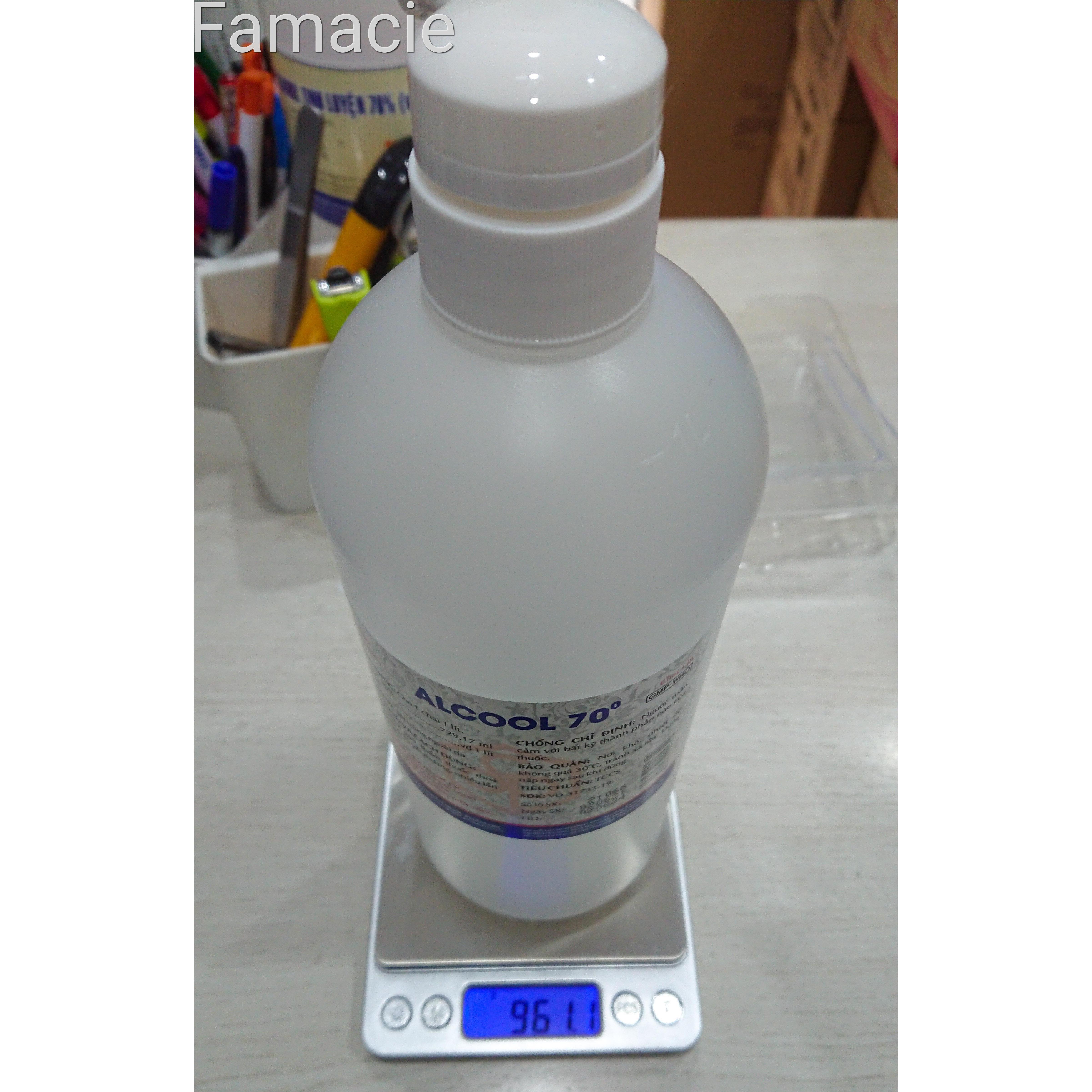 Dung dịch cồn ALCOOL 70 Sát khuẩn - có Pump [Chai|1000ml]
