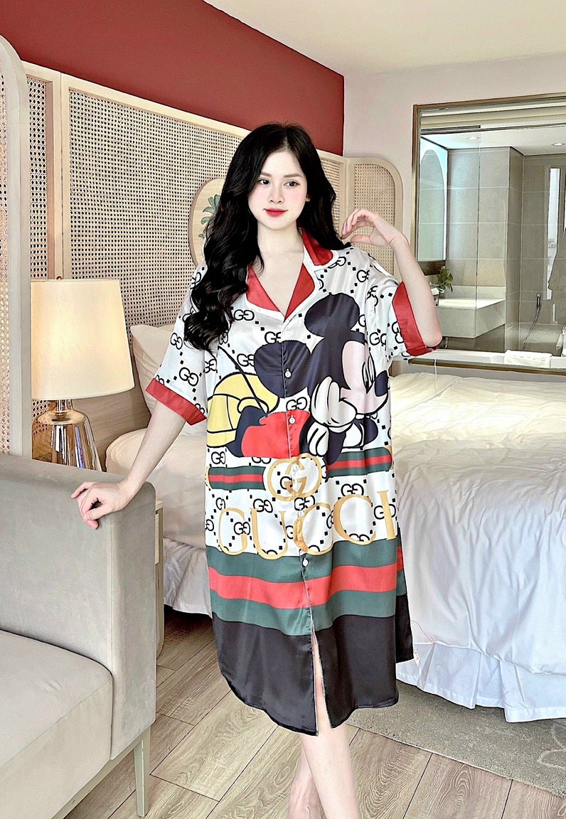 Đầm váy LỤA SATIN và LỤA XƯỚC mặc nhà mặc ngủ siêu mát siêu thoải mái