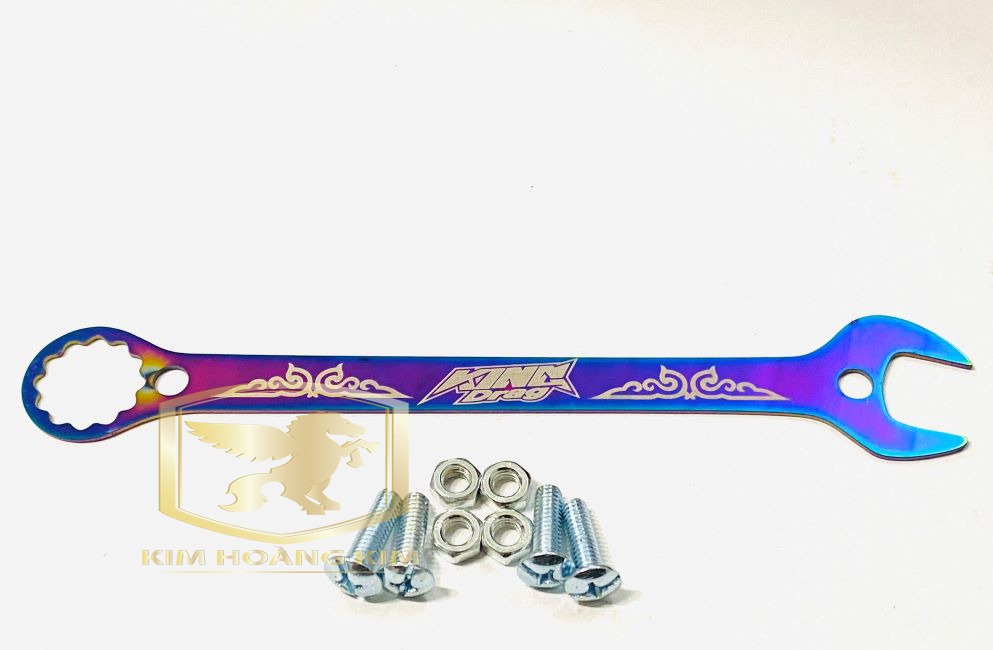 Bảng tên Khóa cờ lê INOX 304 xi titan trang trí xe máy siêu đẹp siêu rẻ