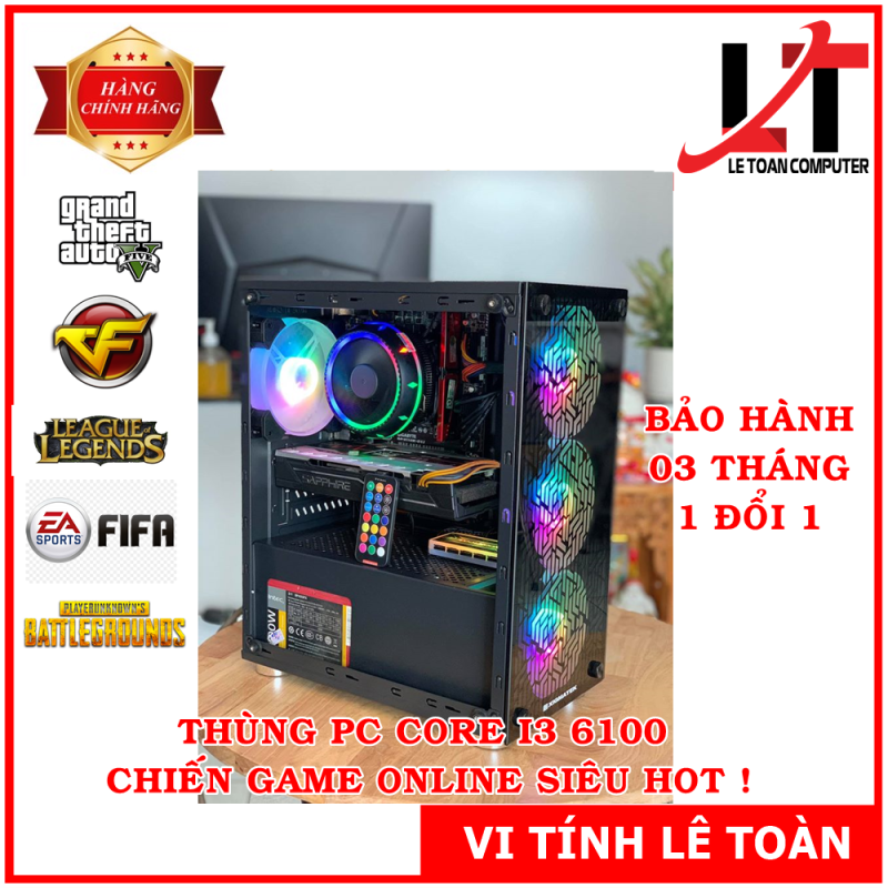 Bảng giá THÙNG PC CORE I3 6100 CHIẾN GAME ONLINE HOT (GTA V, FIFA 04, PUGB, LOL...) Phong Vũ