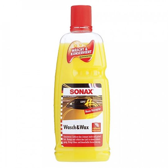 [TẶNG KHĂN LAU XE] NƯỚC RỬA XE SIÊU BÓNG SONAX WASH & WAX 1000ML (VÀNG)