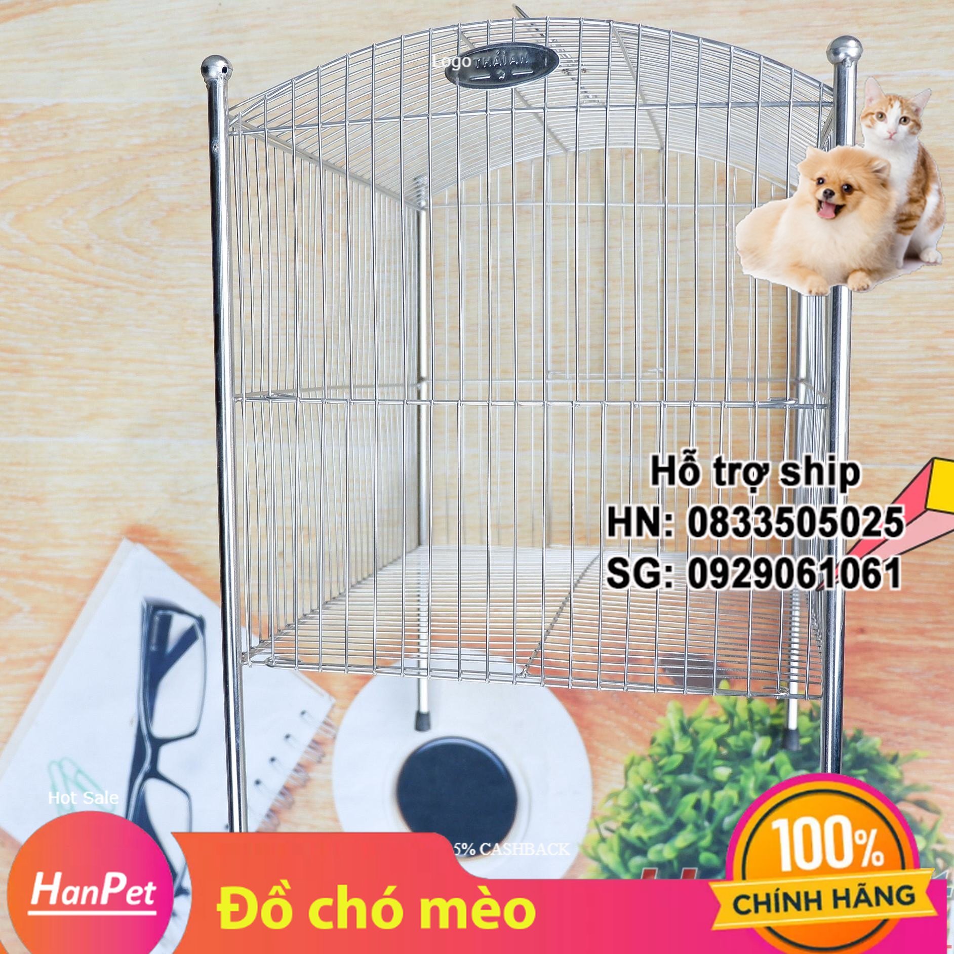 Hanpet - Lồng tắm chim lớn dành cho chim Khướu, Họa my, Chào mào, Chòe - Lồng tắm lớn 100% inox không gỉ sét (Han