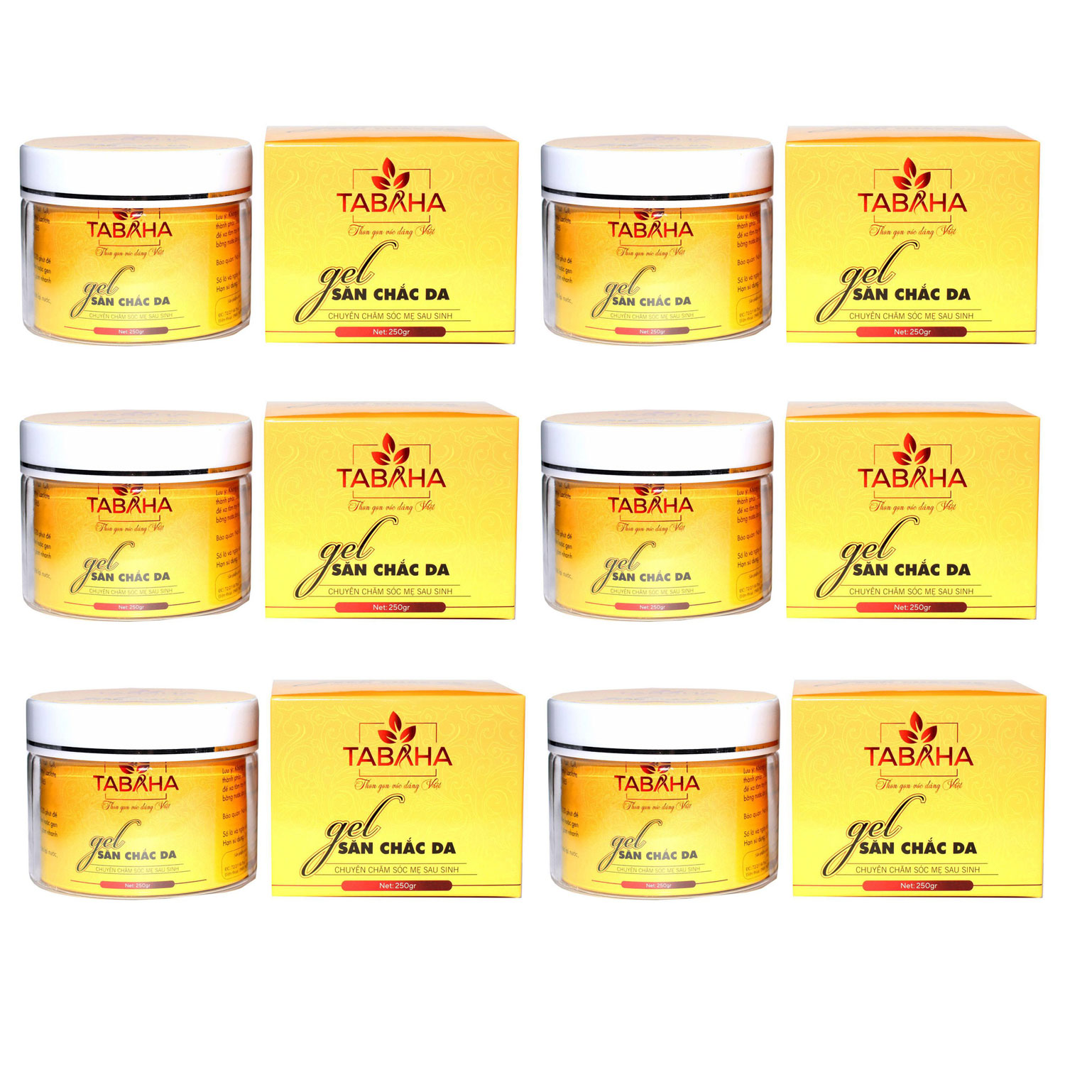 Bộ 6 hộp Kem tan mỡ Tabaha giúp giảm mỡ bụng tặng thước dây