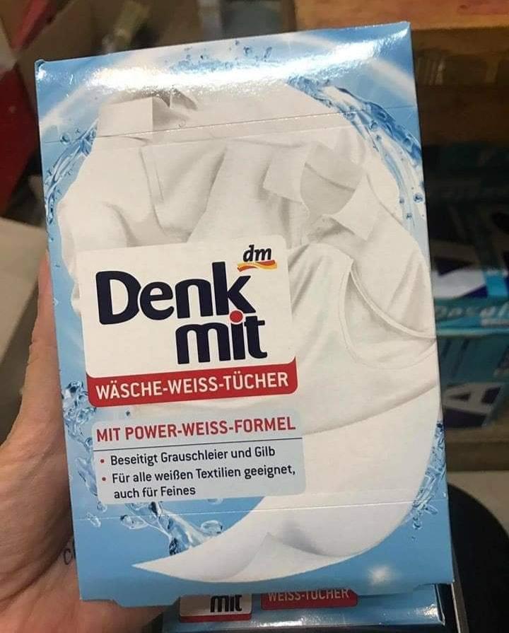 Miếng Giấy Giặt Trắng Quần Áo Denkmit Đức
