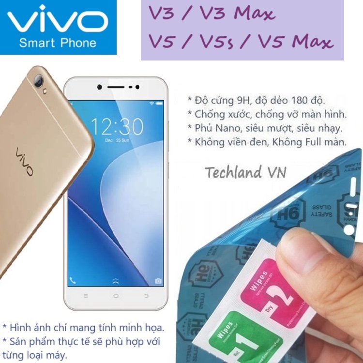 Cường Lực Phủ Nano Vivo V3 / V5 / V5s / V3 Max / V5 Plus - Trong Suốt, Không Full Màn, Không Viền Đen