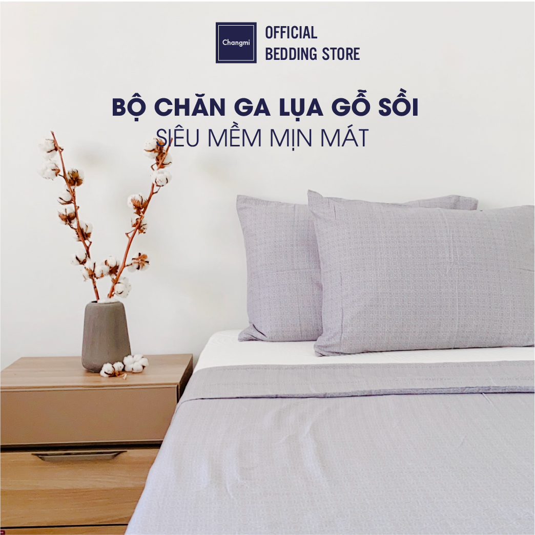 [CM2003] Bộ chăn ga Changmi Bedding 100% lụa siêu mềm Micro Modal. Chăn ga lụa mùa hè - 5 món