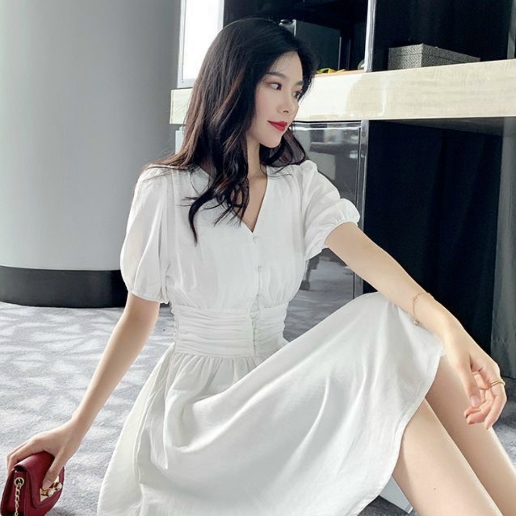 [HCM]Sleeveless V-neck Dress 2 Colors - DX0063