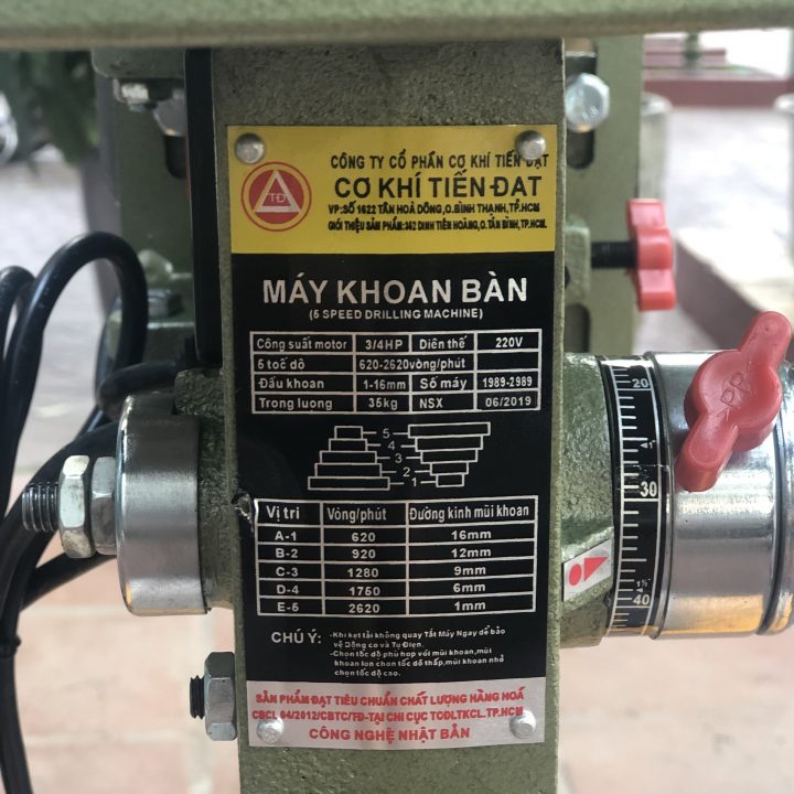 Máy Khoan Bàn 3/4Hp Tiến Đạt KBTD-16A