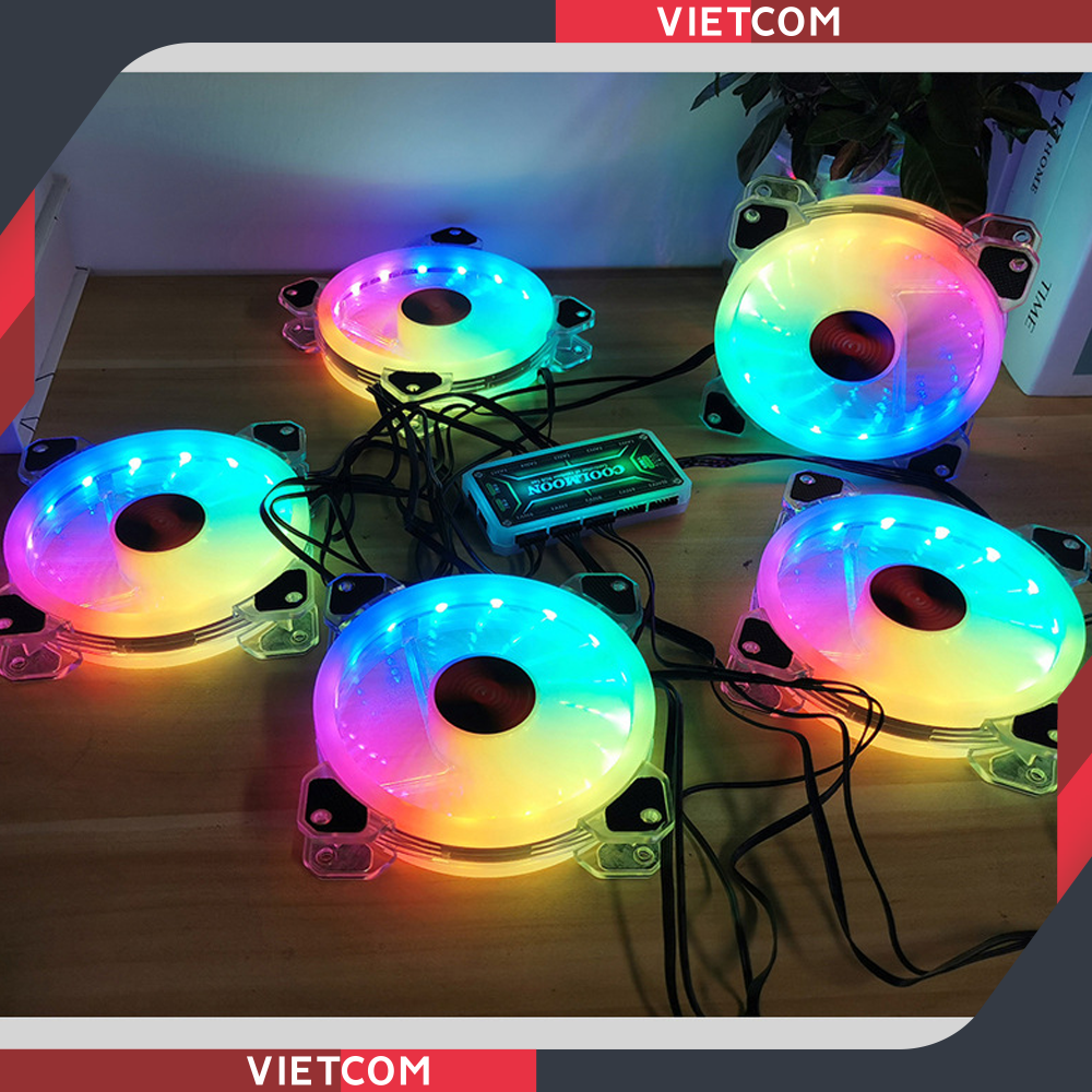 Fan Case Coolmoon X2 - Led RGB - Đồng Bộ Hub Coolmoon