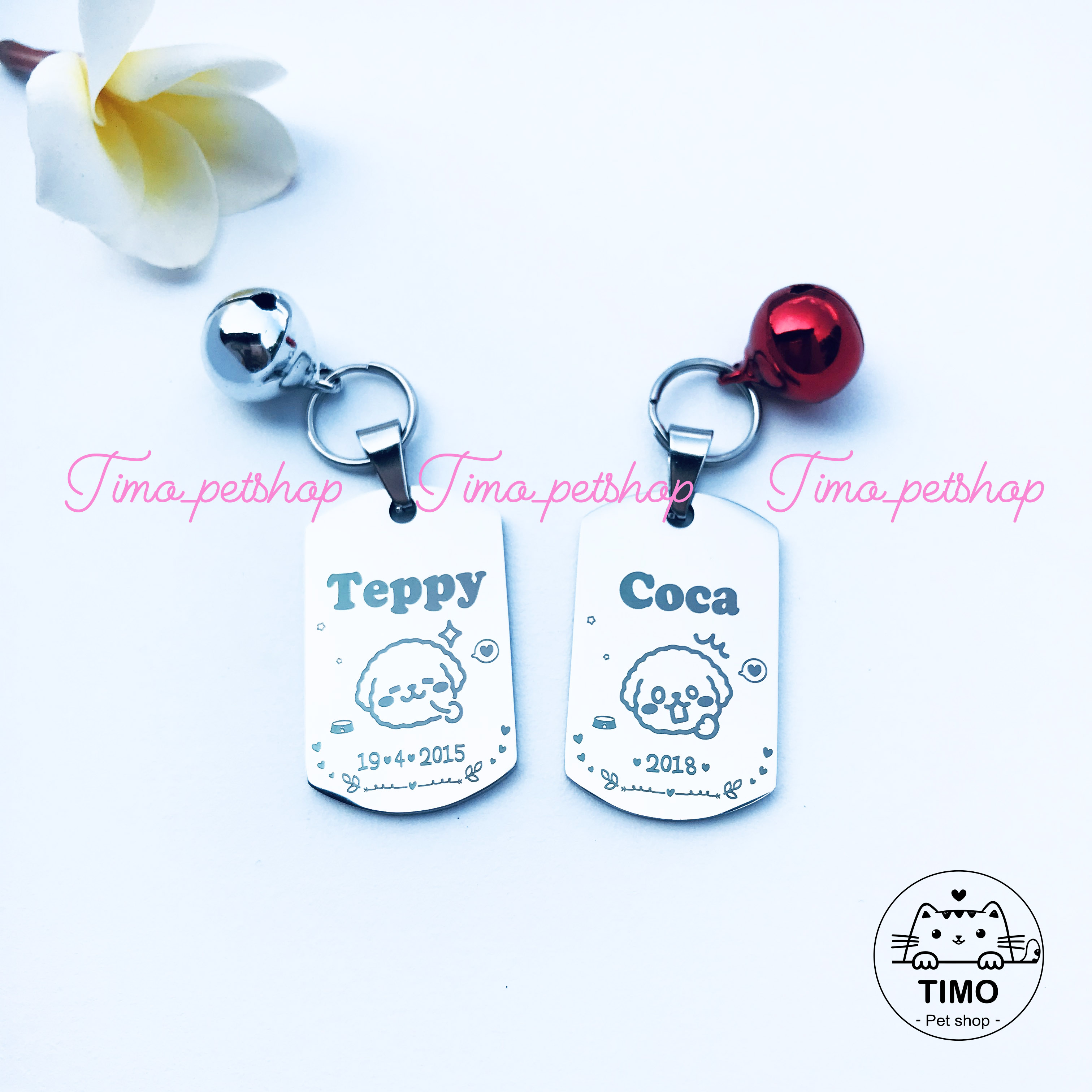 Bảng tên Dogtag - Inox (Tặng kèm chuông)