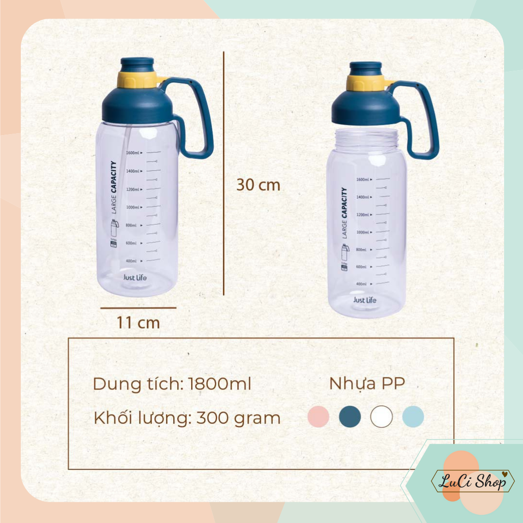 Bình Nước Siêu Bự 1800ml Lucishop