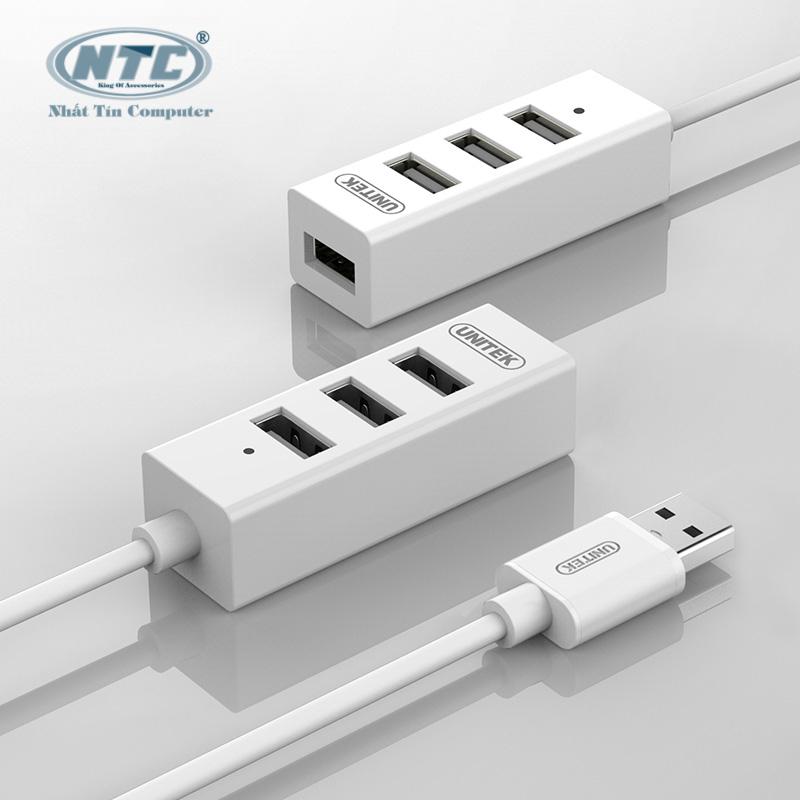 HUB chia USB 2.0 Unitek Y-2146 từ 1 ra 4 cổng USB - siêu gọn (Trắng) - Nhất Tín Computer